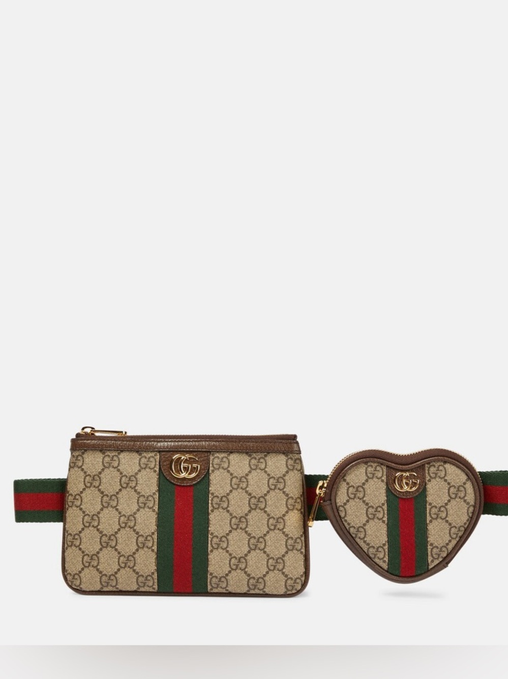 Gucci Ophidia Heart Utility Double GG Coated Canvas belt bag. Brand new!